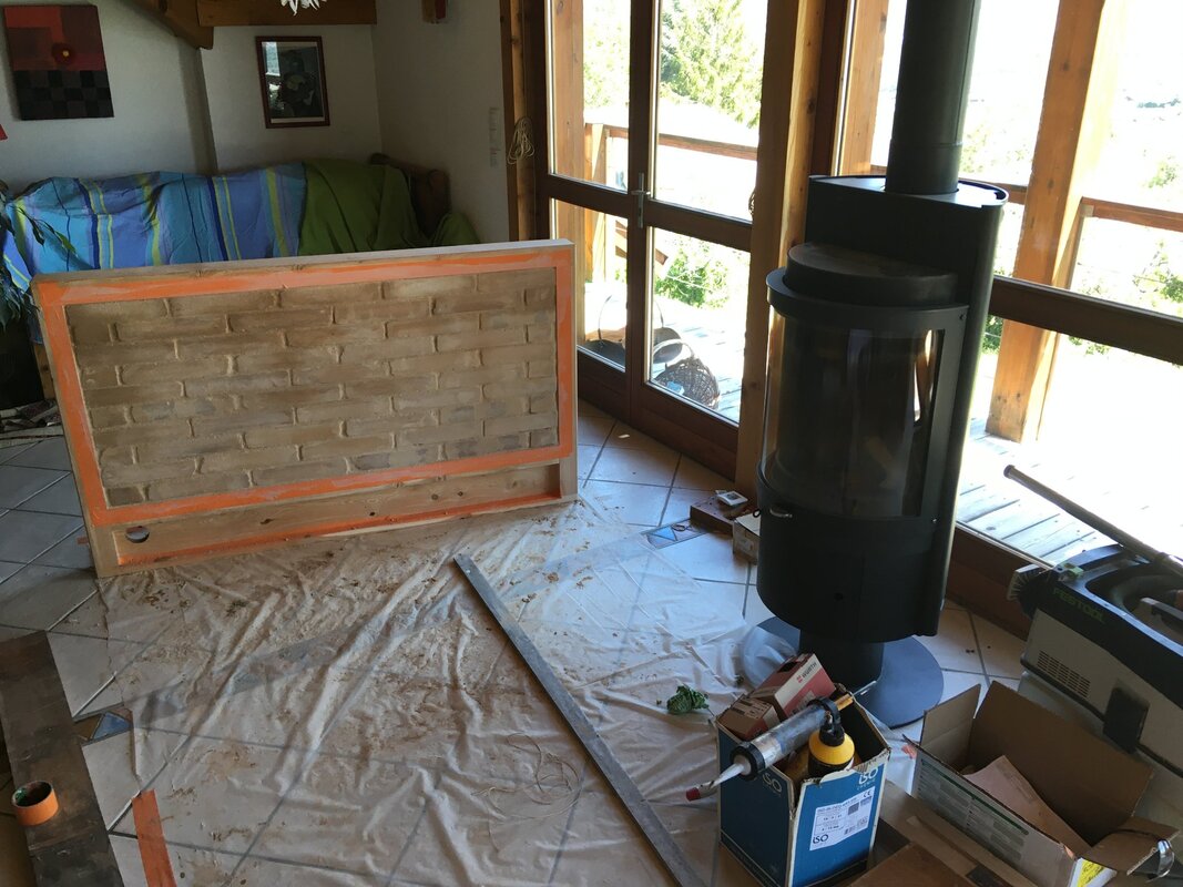 Mur capteur en amélioration d'un batie réalisé.