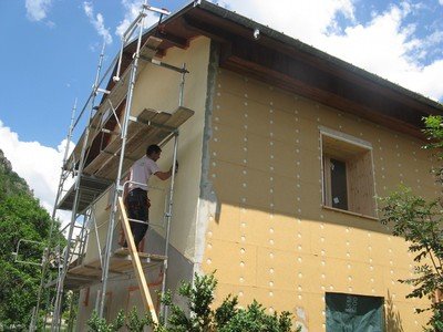 réalisation des enduits sur laine de bois